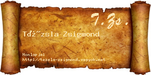 Tézsla Zsigmond névjegykártya